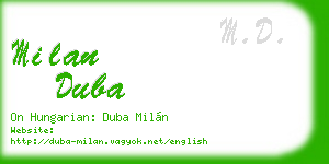 milan duba business card